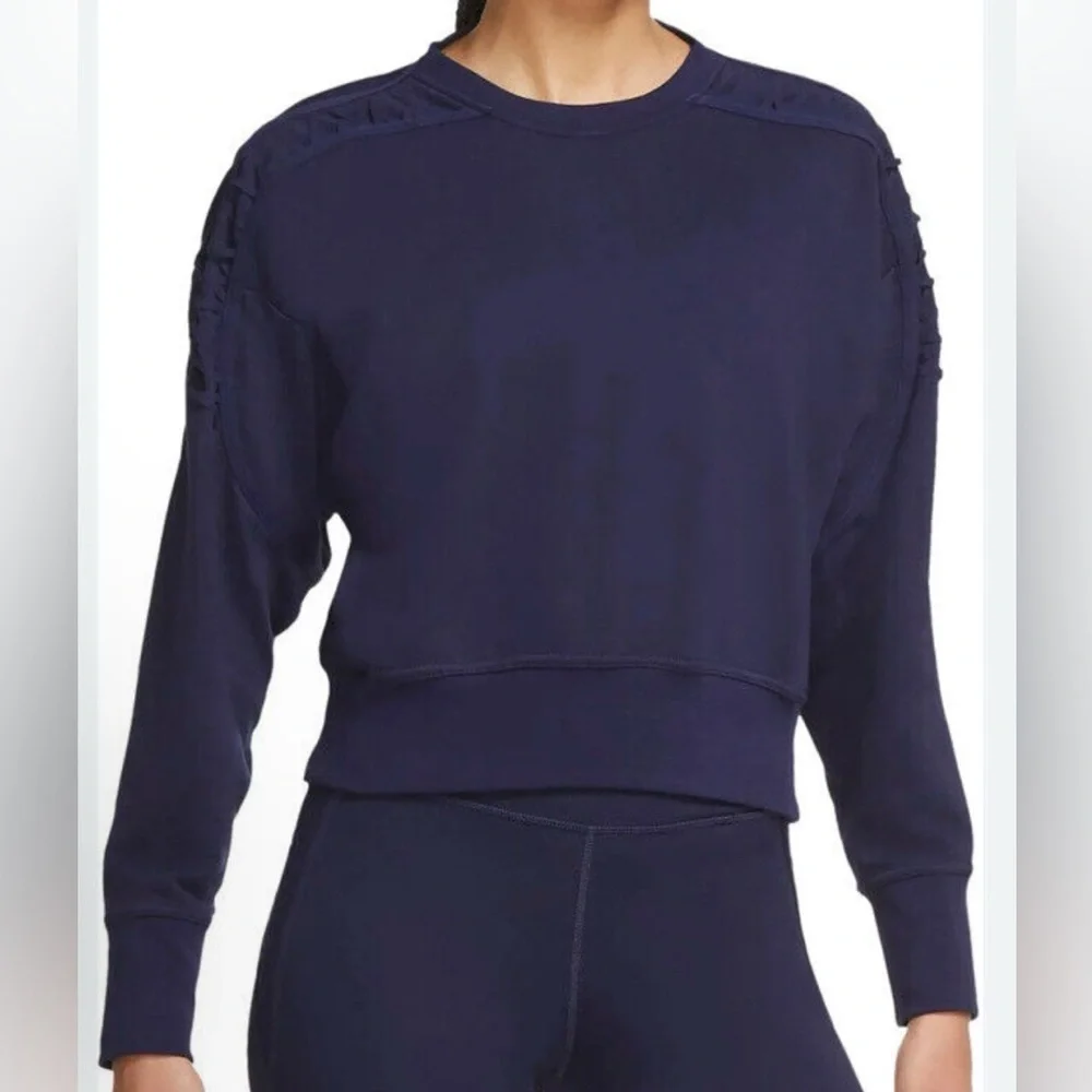 Nike Women’s Sweatshirt With Lace Up Sleeve Ribbon Detail in Black Size X-Small
